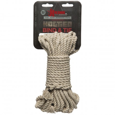 Бондажная пеньковая верёвка Kink Bind & Tie Hemp Bondage Rope 50 Ft - 15 м.