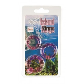 Набор из трех розовых колец разного размера Island Rings